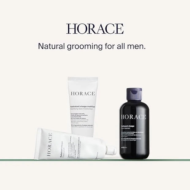 HORACE Gift Set with Purifying Face Cleanser, Gentle Face Scrub, and Mattifying Face Moisturizer - Skincare Set for Cleans...