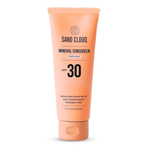 Sand Cloud Broad Spectrum Mineral Sunscreen for Face SPF 30, 1.7 Oz - Zinc Oxide Face Sunscreen for Sensitive Skin - Fragr...