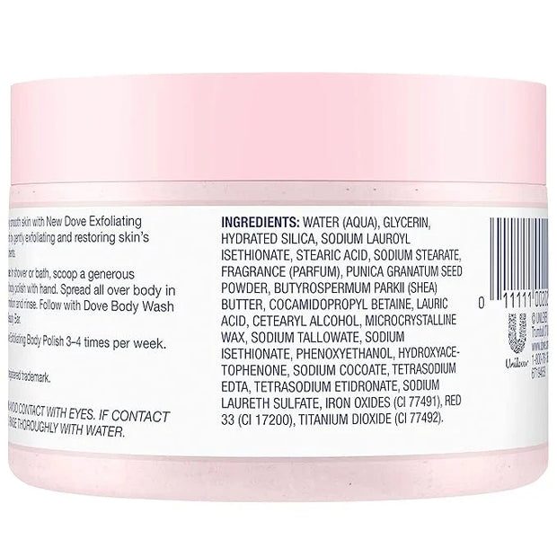 Dove Exfoliating Body Polish Scrub For Silky, Soft Skin Pomegranate & Shea Butter Body Scrub Exfoliates and Provides Lasti...