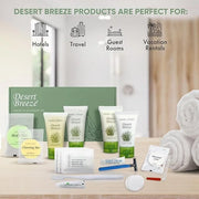 Desert Breeze Amenity & Accessory Kit | 1 oz Travel Size Shampoo, Conditioner, Lotion, Body Wash, Body Bar, Cleansing Bar,...