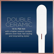 Conair Double Ceramic Flat Iron, 1 1/2-inch , White - Product Image
