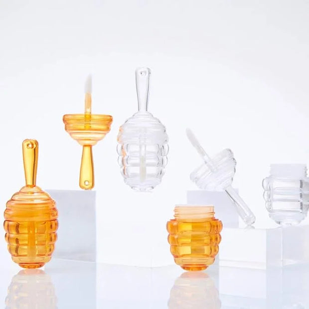 lasenersm 6 Pieces Empty Lip Gloss Tubes Reusable Lip Gloss Containers Honey Pots Shaped Lips Gloss Tube 9 ml Empty Refill...