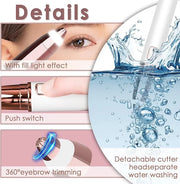 gurelax Eyebrow Trimmer for Women,Electric Eyebrow Hair Remover, Painless Brow Razor Shaper with LED Light, USB Rechargeab...