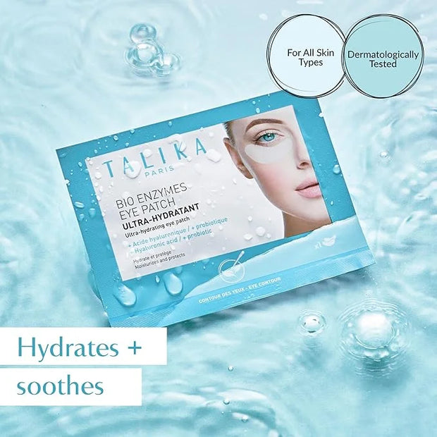 Talika Bio Enzymes Eye Patch - Instant Ultra-Moisturising Under Eye Patches for Adults - Eye Mask For Dark Circles Tired E...