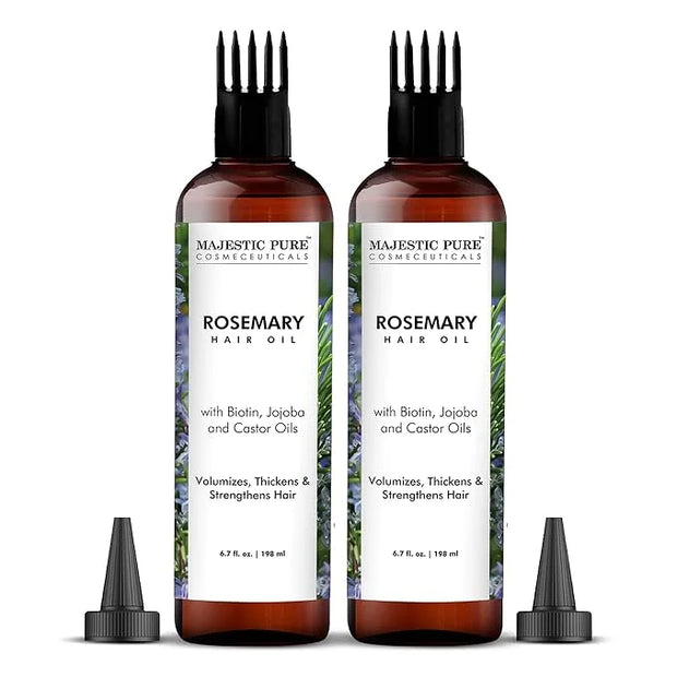 Majestic Pure 100% Pure Oil with Biotin for Hair Care, Strengthening, Nourishing, and Volumizing Formula with Jojoba Oil a...