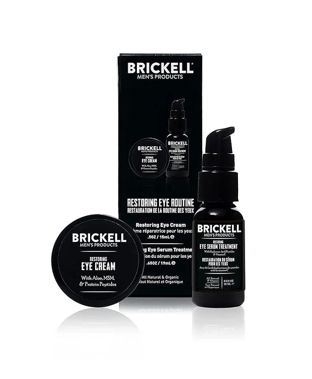Brickell Men's Restoring Eye Routine for Men, Eye Serum and Eye Cream for Men, Natural and Organic, Unscented, Men's Skin ...