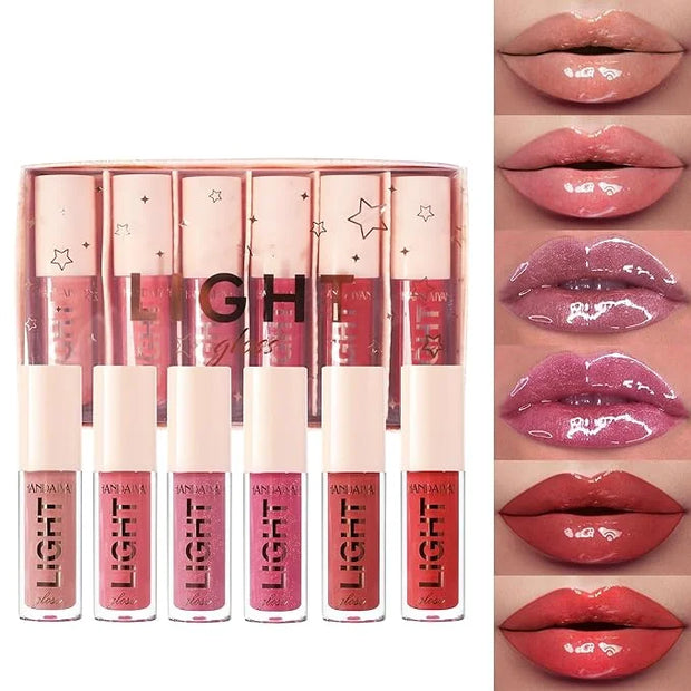 MAEPEOR Moisturizing Lipgloss Set 6PCS Smooth Shiny Lip Gloss Neutral Nude Nourishing Glossy Lipgloss for Women and Girls ...