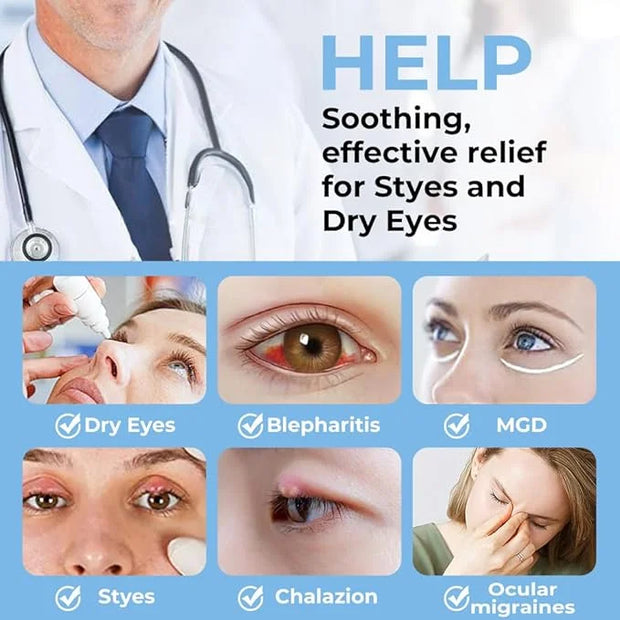 Aroma Season Heated Eye Mask, Warm Eye Compress for Dry Eyes, Moist Heat Therapy for MGD, Stye, Blephartitis - Product Image