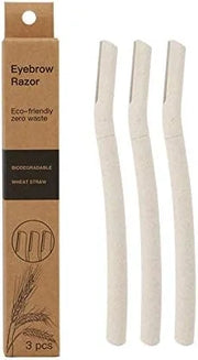 Biodegradable Zero Waste Eco Friendly Compostable 3 Pc Wheat Straw Face Dermaplaning Blade / Eyebrow Hair Trimmer / Shaver...