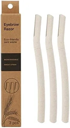 Biodegradable Zero Waste Eco Friendly Compostable 3 Pc Wheat Straw Face Dermaplaning Blade / Eyebrow Hair Trimmer / Shaver...