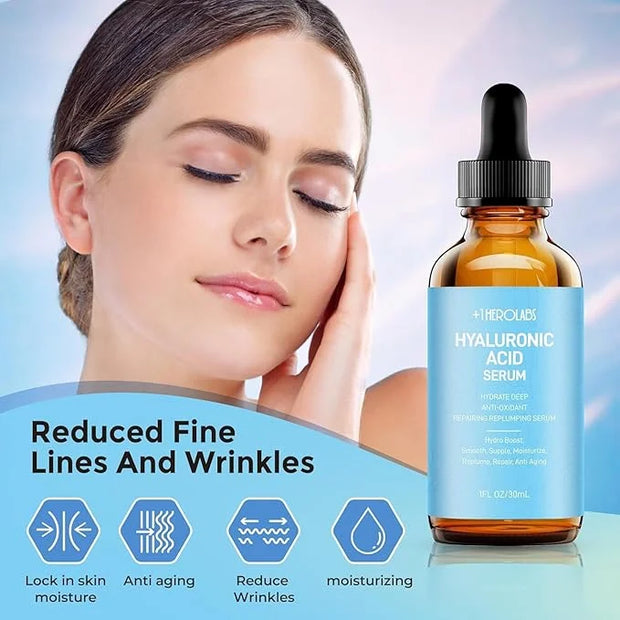 Retinol Eye Cream for Dark Circles and Puffiness, Hyaluronic Acid Serum for Face Anti Aging, Fine Lines, Dark Spots, & Dry...