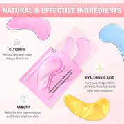 Under Eye Patches (30 Pairs) 24K Gold Eye Mask and Hyaluronic Acid Eye Patches for Puffy Eyes, Rose Eye Masks for Dark Cir...
