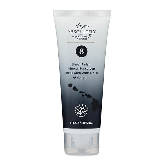 SPF 8 Mineral Sunscreen - Water Resistant Moisturzing Lotion for Body & Face - Non-Nano Zinc Oxide, Vitamin E - 3 Oz