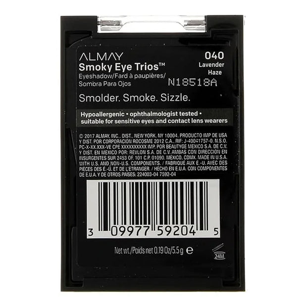 Almay Shadow Trio Palette, Longlasting Smoky Eyeshadow Makeup, Three Shades, Hypoallergenic, 040 Lavender Haze, 0.087 oz -...