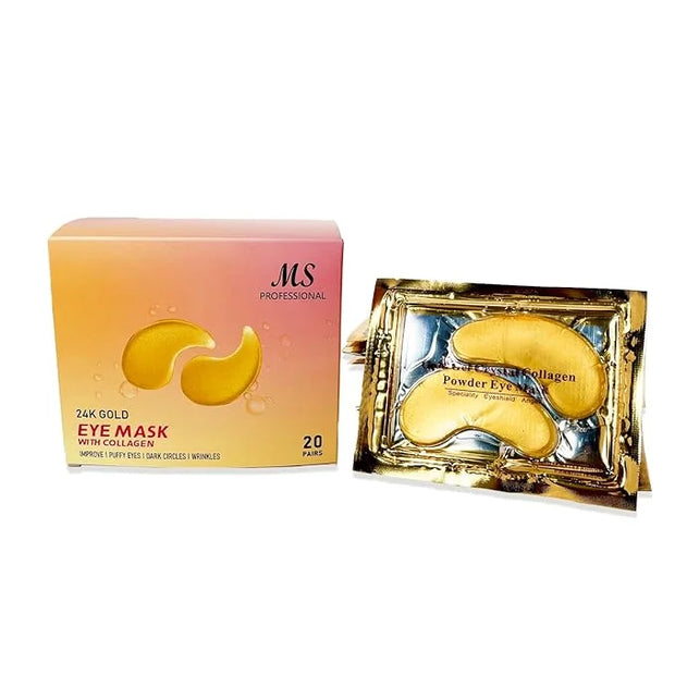 MS Under Eye Mask, Hydrogel Eyepatch, Eyepad Crystal 24K Gold, Skincare Collagen Korean Eye Mask, Puffy Eyes, Wrinkles Gel...