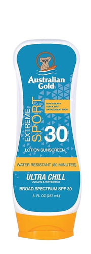 Australian Gold Extreme Sport Sunscreen Lotion SPF 30, 8 Ounce | Broad Spectrum | Sweat & Water Resistant | Non-Greasy | O...