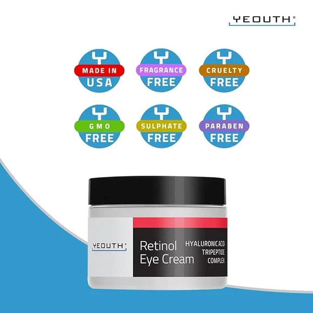 YEOUTH Retinol Eye Cream, Firming Under Eye Cream for Puffiness and Bags Under Eyes for Wrinkles and Dark Circles with Hya...