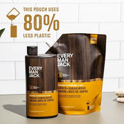 Every Man Jack Amber + Sandalwood Mens Body Wash Refill Starter Pouch - Naturally Derived Ingredients - Paraben Free, Phth...