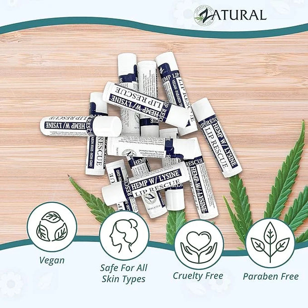 Hemp Lip Balm with L-Lysine-Heal, Moisturize,