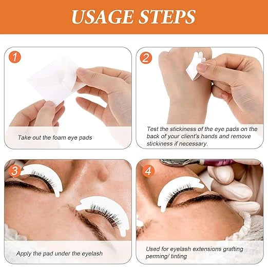 100 PCS Under Eye Pads for Lash Extensions, Foam Eye Pads Lash Extensions Sticky Lash Pads Lint Free Lash Lift Pads Eyelas...