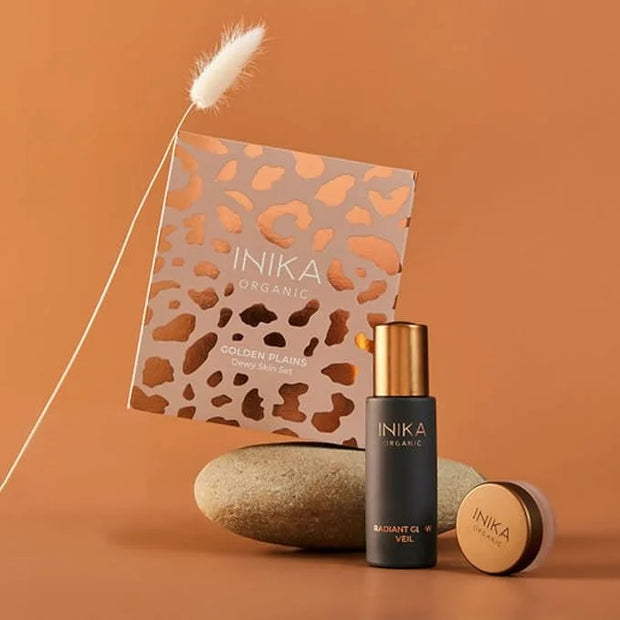 INIKA Organic Golden Plains Dewy Skin Set | Vegan, Natural, Organic Glowing Primer and Lip & Cheek Color For Radiant Skin....