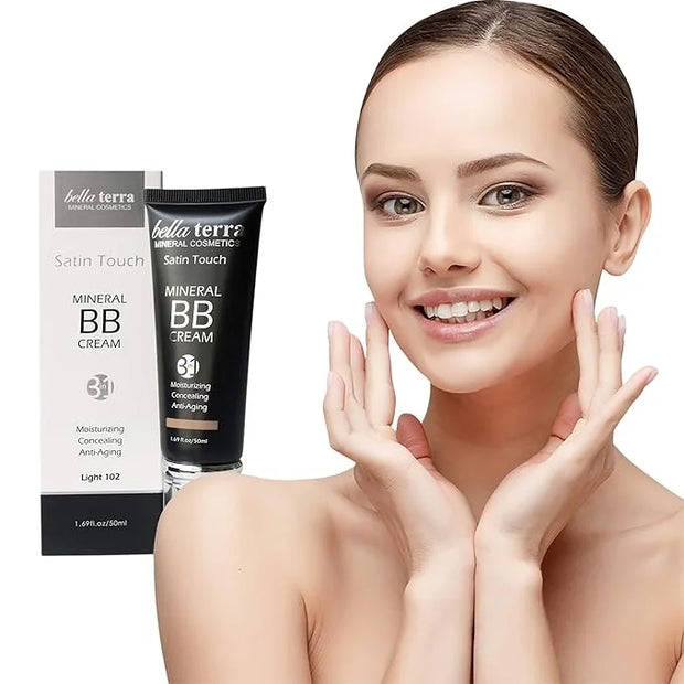 Bellaterra Cosmetics BB Cream - Tinted Moisturizer, Mineral Foundation Makeup, Light 102 | Skin Perfector, 1.69 oz - Produ...