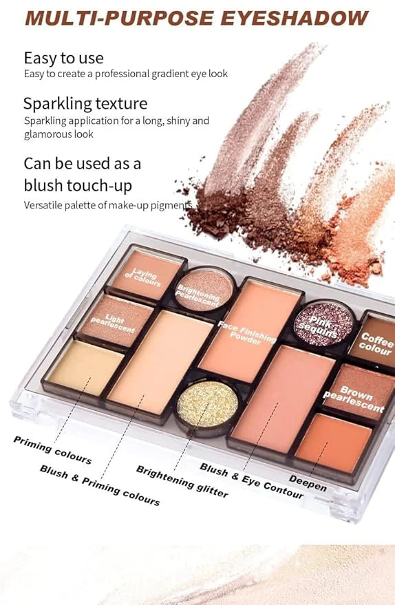 12 Colors Nude Eyeshadow Palette Travel Size Makeup,