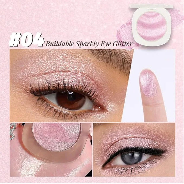 Glittle Monochrome Glittler Eyeshadow Palette - Low Saturation, Delicate, Long-Lasting, Vegan, Pressed Glitter Eyeshadow, ...