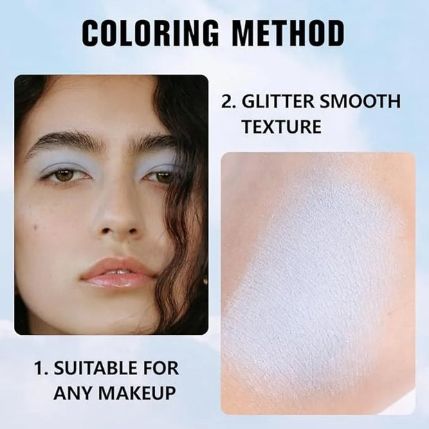 evpct Light Blue Matte Single Eyeshadow Palette, Pastel Sky Blue Natural Cream Powder Matte Eye Shadow Palette Makeup for ...