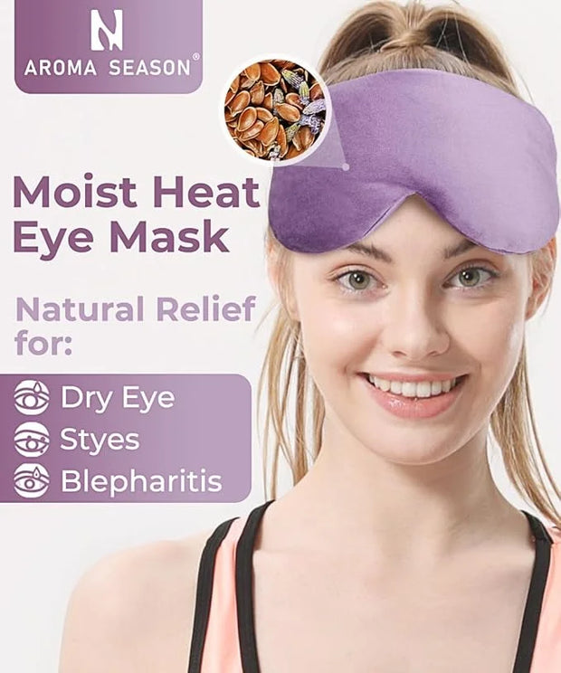 Aroma Season Heated Eye Mask for Dry Eyes, Warm Eye Compress with Flaxseed, Moist Heat Therapy - Product Image