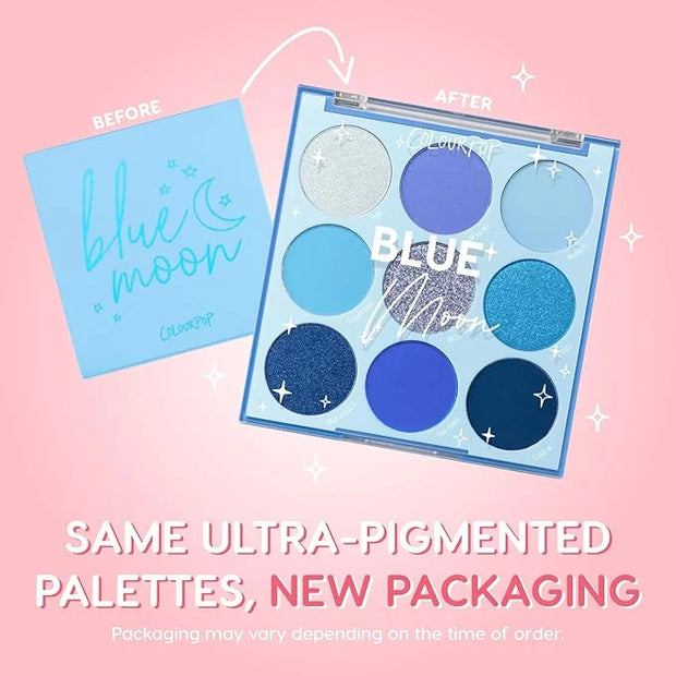 ColourPop Blue Moon Eyeshadow Palette - Monochromatic Blue Shadow Palette with Matte, Metallic and Duochrome Finishes - Hi...