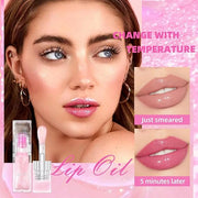 Magic Color Changing Lip Oil Ph, Glitter Lip Gloss, Upgraded Big Brush Head Moisturizing Lip Oil Long Lasting Nourishing L...