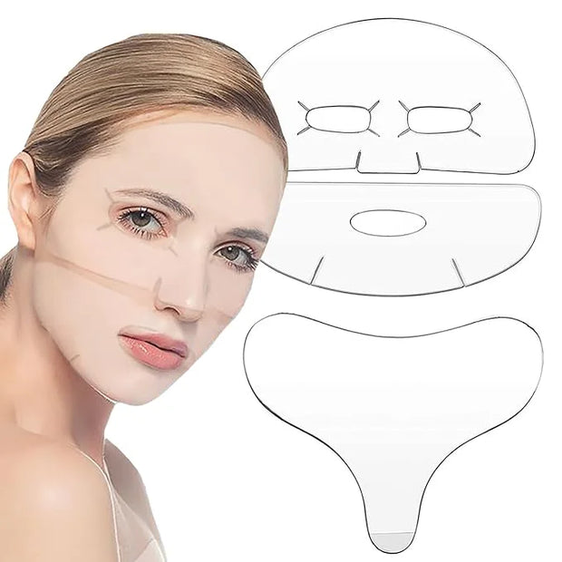 VolksRose Face & Chest Wrinkle Patches, Reusable Silicone Patches for Brow Lift, Wrinkle Smoothers, Cleavage - Overnight A...