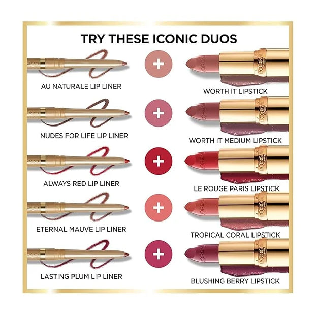 L'Oreal Paris Colour Riche Lip Liner Pencil, Creamy Lip Liner with Omega 3 and Vitamin E, 782 Toffee To Be (Warm Deep Brow...