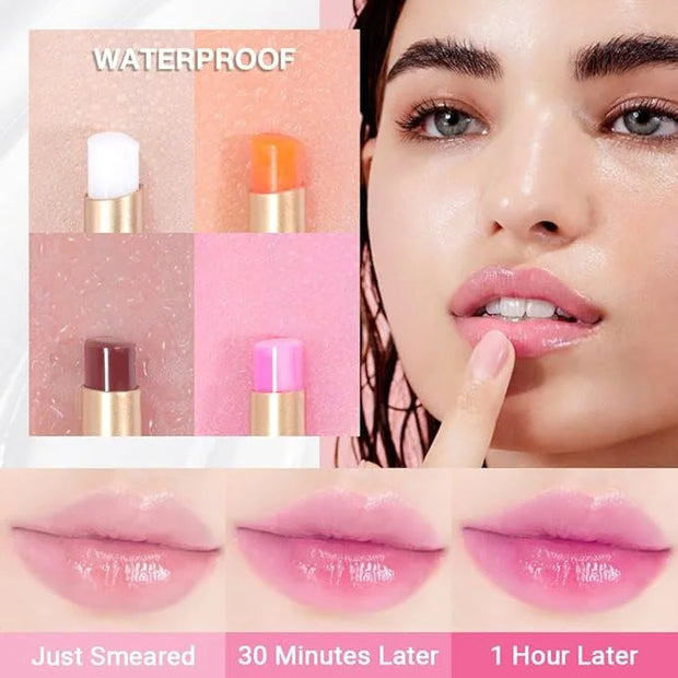 evpct 4Pcs Magic Color Changing Lipstick Long Lasting Waterproof 24 Hours Original for Women, Honey Orange Raspberry Straw...