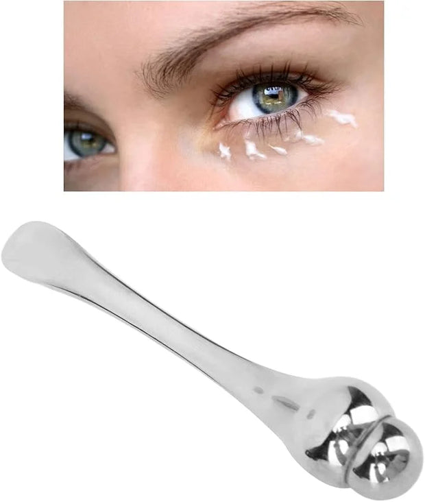 Eye Cream Applicator Tool,Metal Eye Cream Applicator Roller Wand Stick, Silver Zinc Alloy Eye Cream Spatula Scraping Massa...