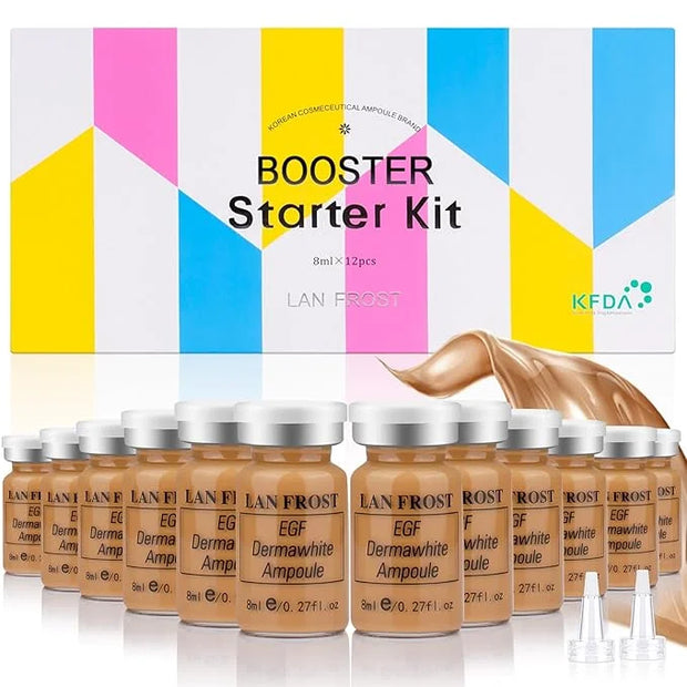 BB Facial Glow Serum Starter Kit Hyaluronic Acid Essence Foundation Skin Care Kit 0.27oz 12 Vials, Combined With Niacinami...