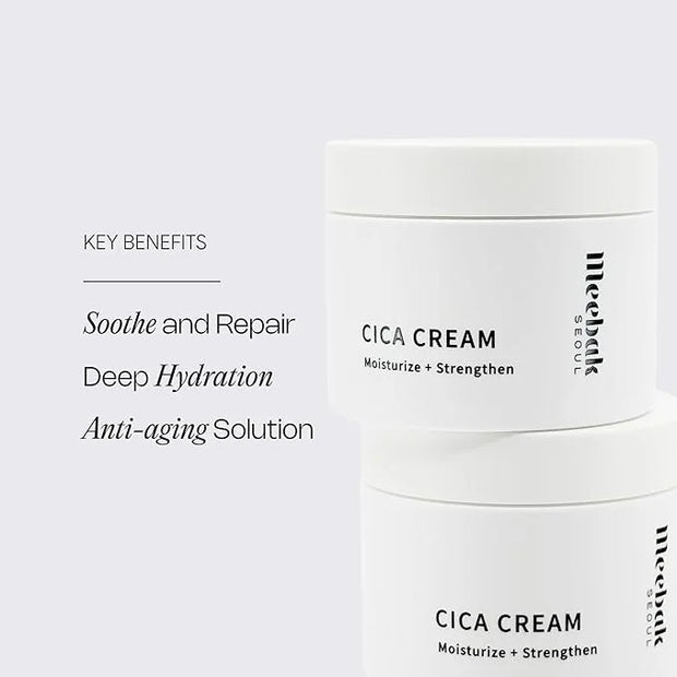 Meebak Cica Cream | Daily Repair Moisturizer with Niacinamide, Ceramide, & Retinol | Deep Hydration & Soothing | Locks in ...