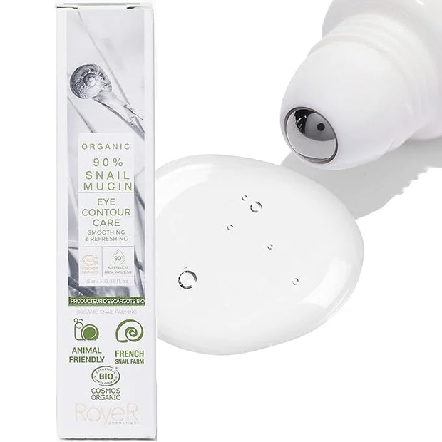 100% Pure Snail Mucin Eye Cream, Certified Organic & Cruelty Free, Made In France. Natural Luxury Eye Cream, .50 oz. - Pro...