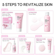 Sakura Skincare Set, Skin Care Routine Kit For Women, 7-In-1 Travel Size Toiletries Facial Kit, Deep Cleaning Skincare Kit...