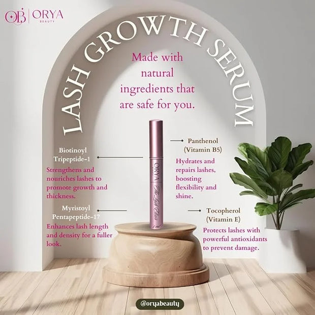 ORYA BEAUTY - Advanced Eyelash Growth Serum - Boosts Length, Thickness, & Strength with 100% Natural, Vegan Ingredients - ...