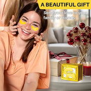 Gold Under Eye Patches - 28 Pairs Golden Glow Under Eye Patches for Dark Circles,Gold Moisturizing Eye Skin Mask for Women...