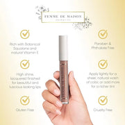 Cosmetics, Lustre Lip Gloss, Moisturizing, Long Lasting with Squalane & Vitamin E, 100% Gluten, Paraben & Phthalate-Free, ...
