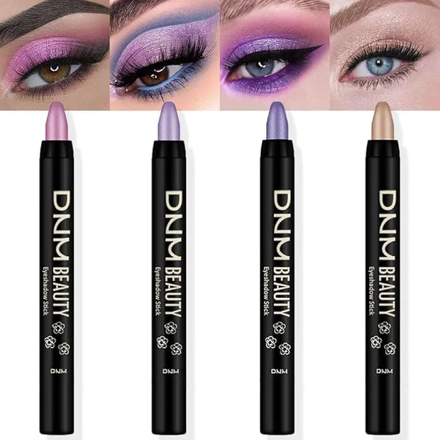 Kaely 4Pcs Cream Eyeshadow Stick Set for Eyes,Pink Light Purple Vioiet Mocha Beige,Eye Brightener Shimmer Makeup Pen,Water...