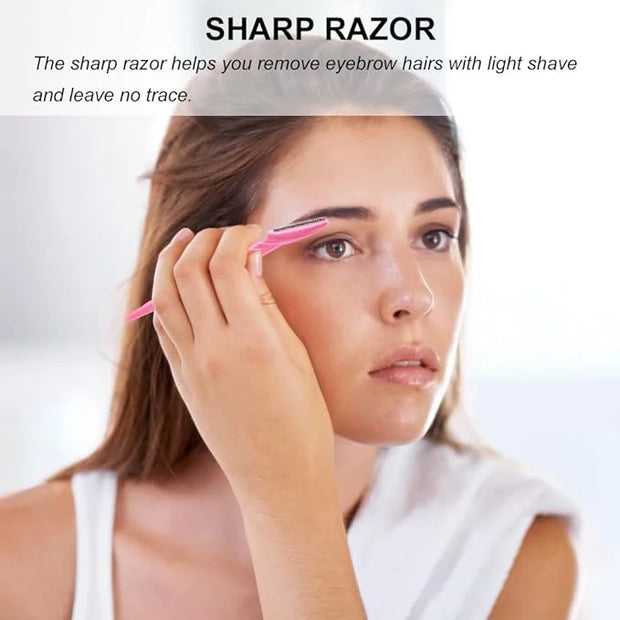 66 Eyebrow Razor and Face Razor for Women and Men, Eyebrow Hair Trimmer and Shaver with Protective Cover,Safe and Newbie F...