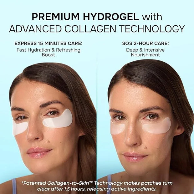 SimplyVital Cooling Eye Masks with Retinol, Collagen and Hyaluronic Acid - Under Eye Patches for Women - Undereye Mask Pat...