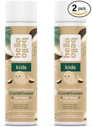 Hello Bello Kid's Conditioner - Hypoallergenic, pH-Balanced & Dermatologist-Tested - Thoughtful Ingredients - Coconut, 10 ...