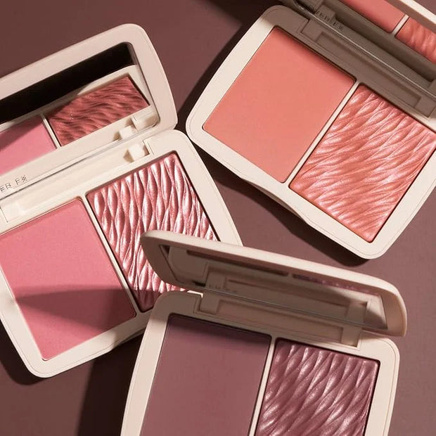 COVER FX Monochromatic Powder Blush Duo - Pink Dahlia: Soft Pink - Matte + Shimmer Finish - Create Custom, High Impact Col...
