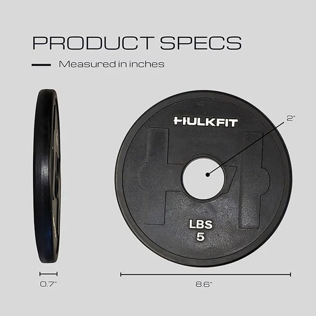 HulkFit 2-inch Rubber Coated Steel Weight Plates Set - Product Image