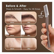Biodegradable Wheat Straw Disposable Razors for Women – 12 Pack, Single-Color, Safety Cap – Facial & Eyebrow Razors for Un...
